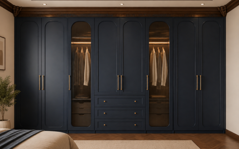 Modern wardrobe interior